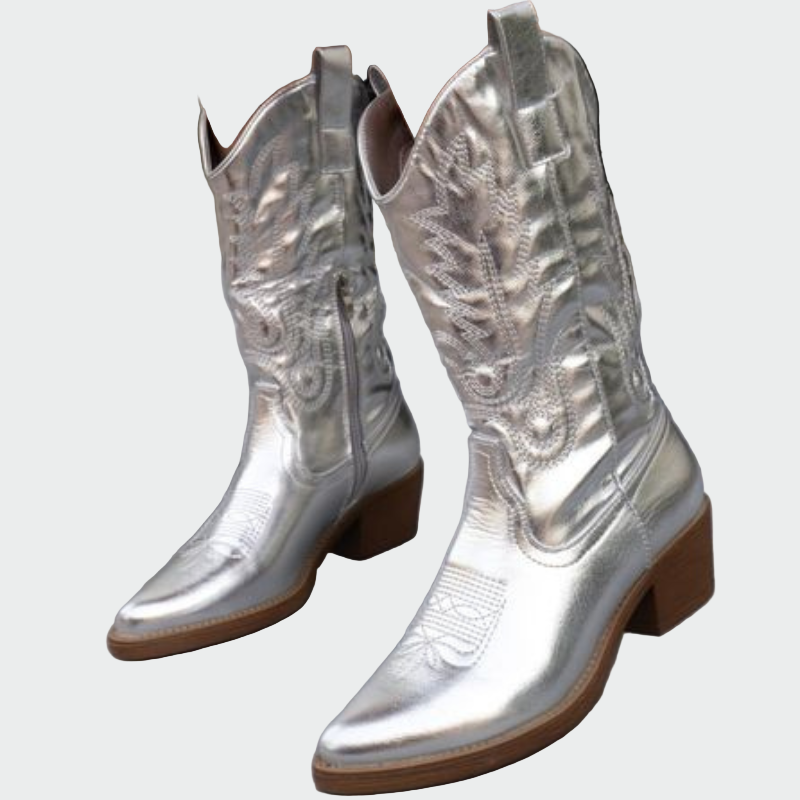 Meadhbh - Shimmering Pink Metallic Ankle Boots