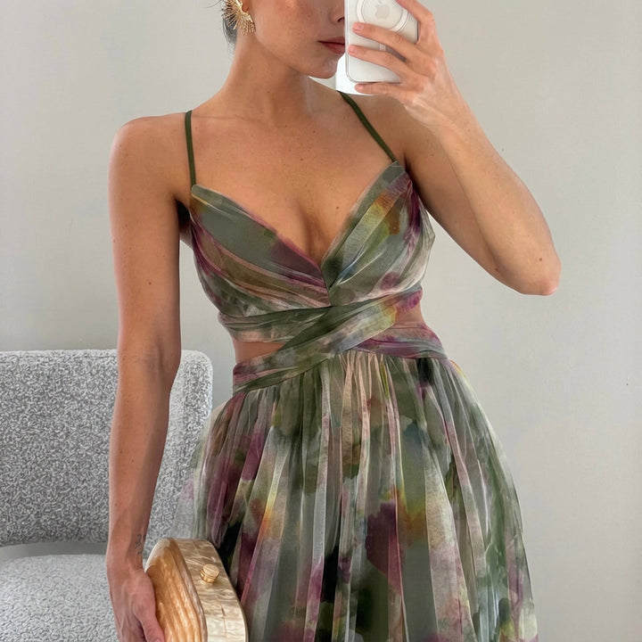 Ailionóra - Elegant Floral Maxi Dress