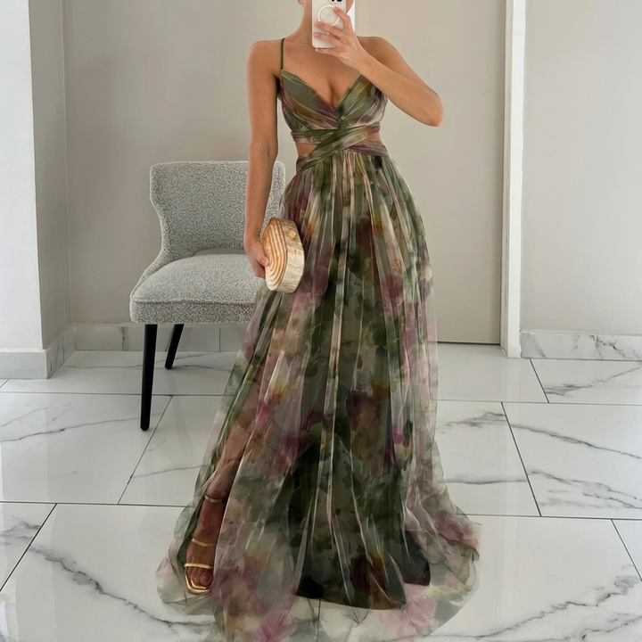 Ailionóra - Elegant Floral Maxi Dress