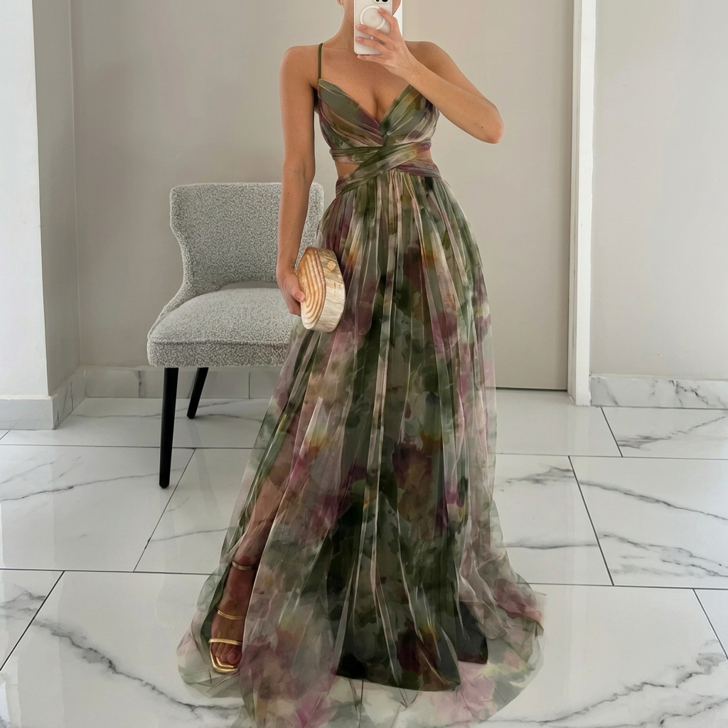 Aoibhinn - Elegant Floral Maxi Dress