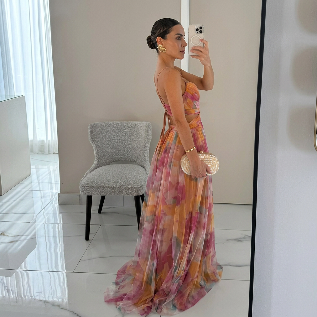 Ailionóra - Elegant Floral Maxi Dress