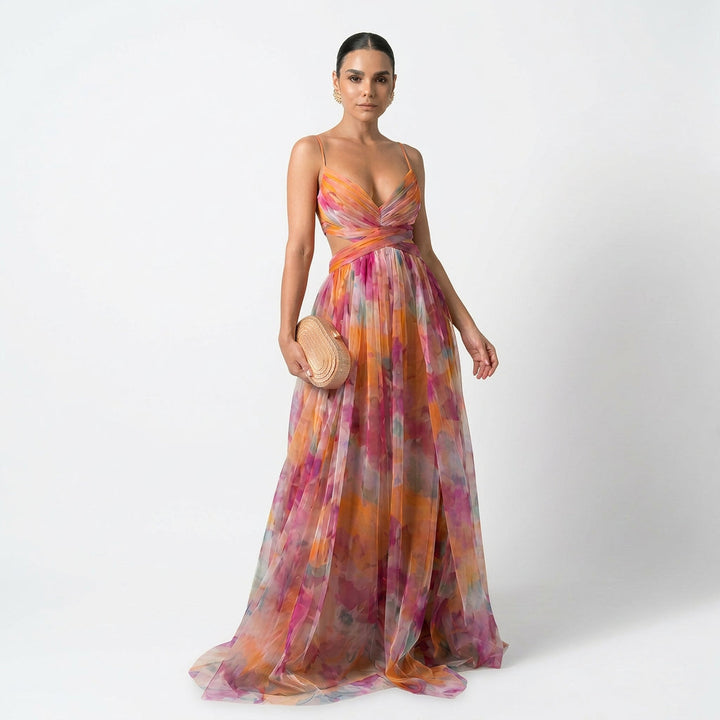 Ailionóra - Elegant Floral Maxi Dress