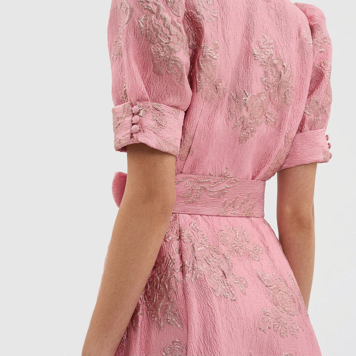 Anaïs - Elegant Long Jacquard Gown