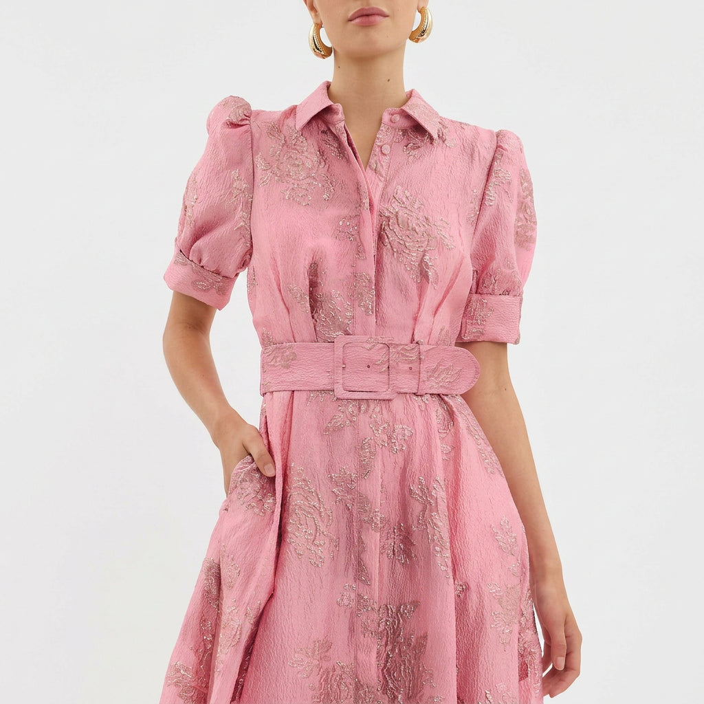 Anaïs - Elegant Long Jacquard Gown