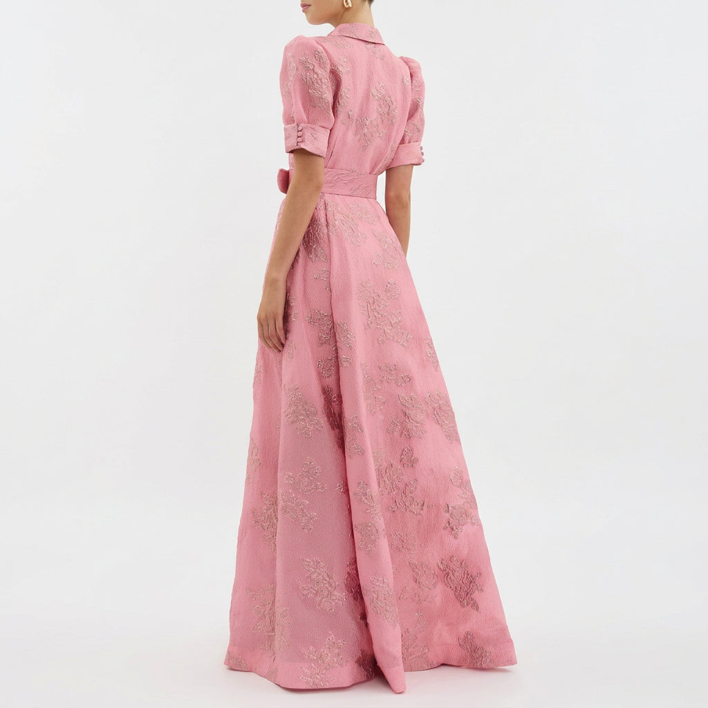Anaïs - Elegant Long Jacquard Gown