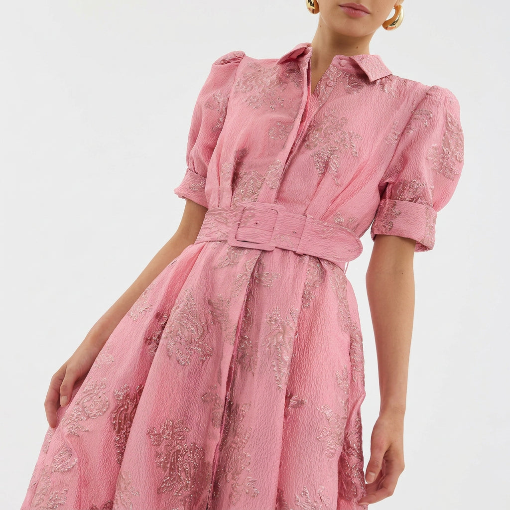 Anaïs - Elegant Long Jacquard Gown