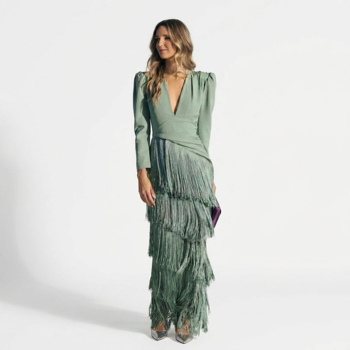 Dolores - Elegant Long Fringe Dress