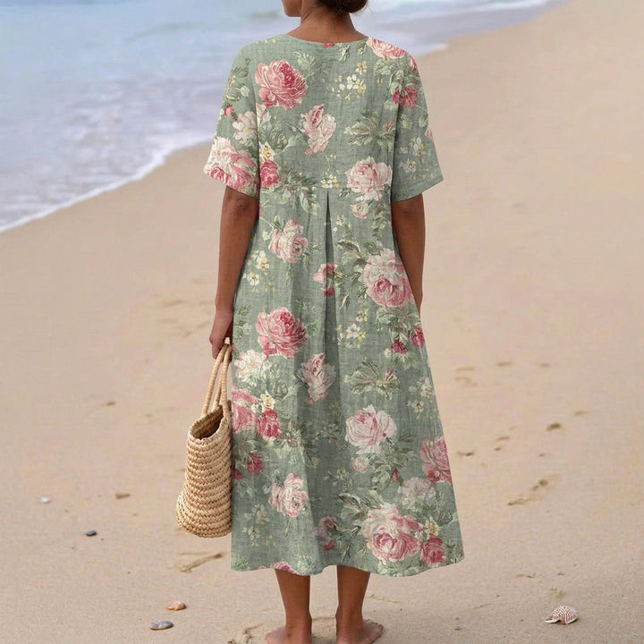 Éilis - Midi Dress with Floral Design