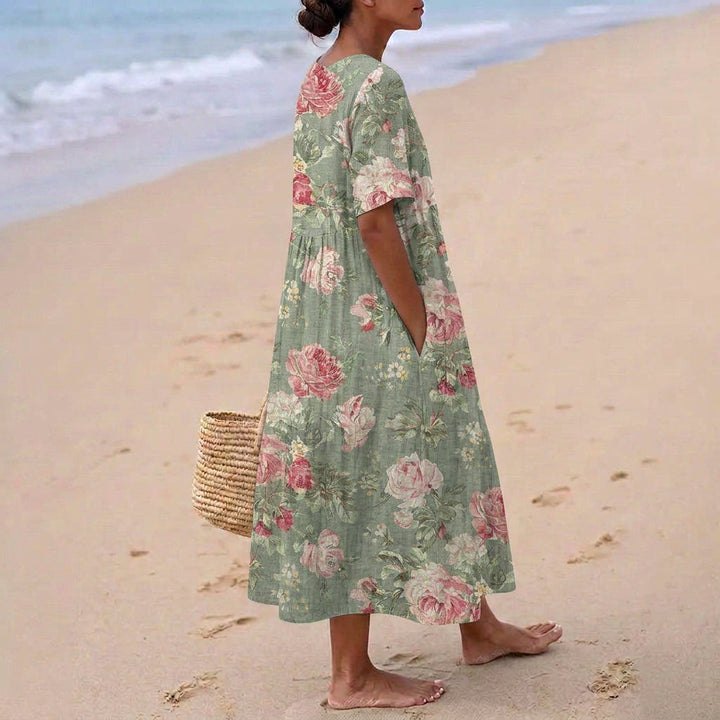 Éilis - Midi Dress with Floral Design