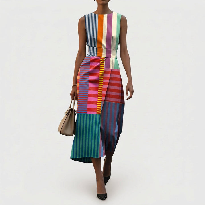 Sinéad - Chic Geometric Pattern Dress