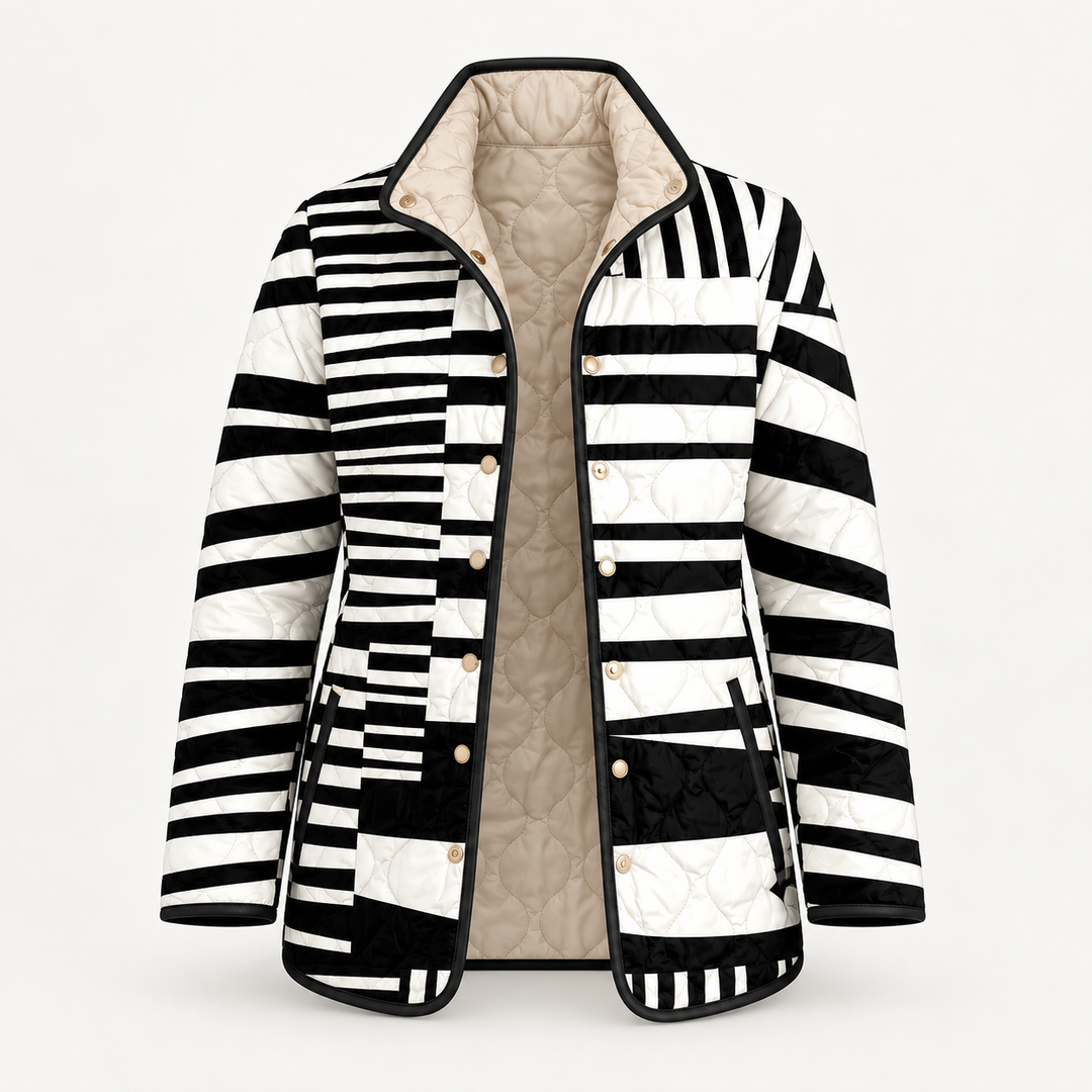 Georgina | Graphic Stripe Quilted Jacket