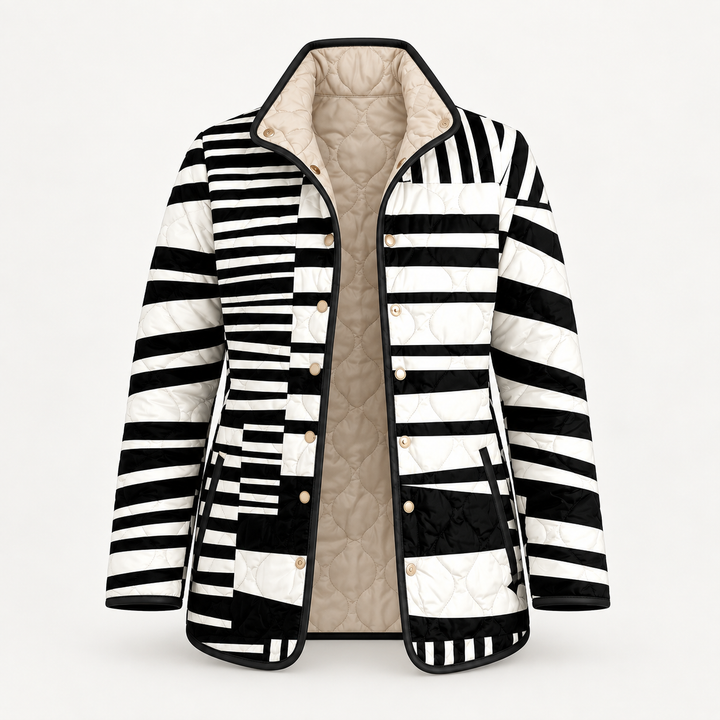 Georgina | Graphic Stripe Quilted Jacket