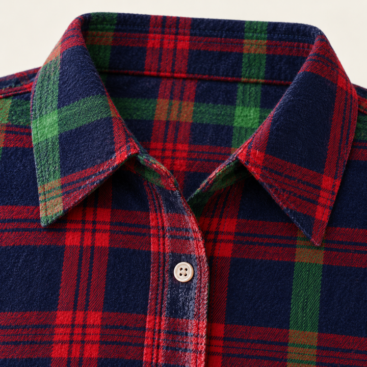 GUNELLE™ - CHECKED HOODIE BLOUSE