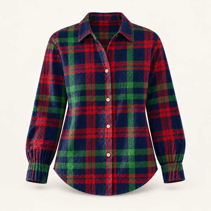 GUNELLE™ - CHECKED HOODIE BLOUSE