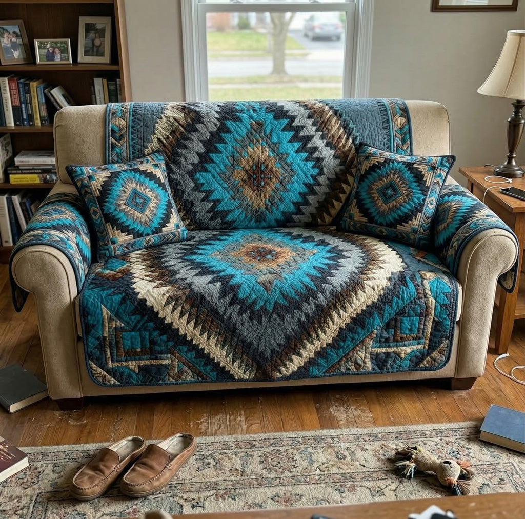 Turquoise Mesa Quilted Sofa Protector
