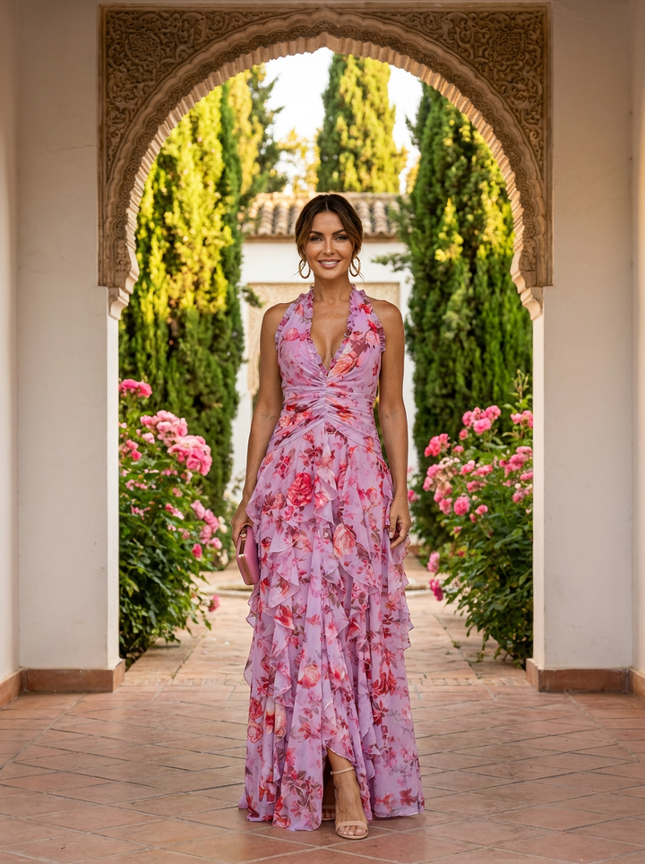 Orlaith - Halter Neck Long Dress