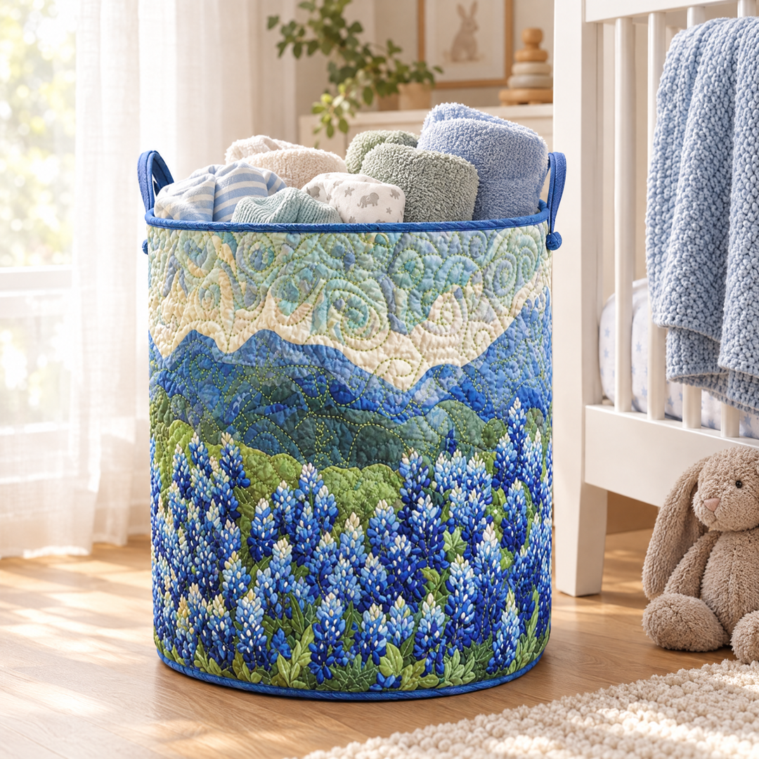Texas Spring | Quilted Laundry Basket