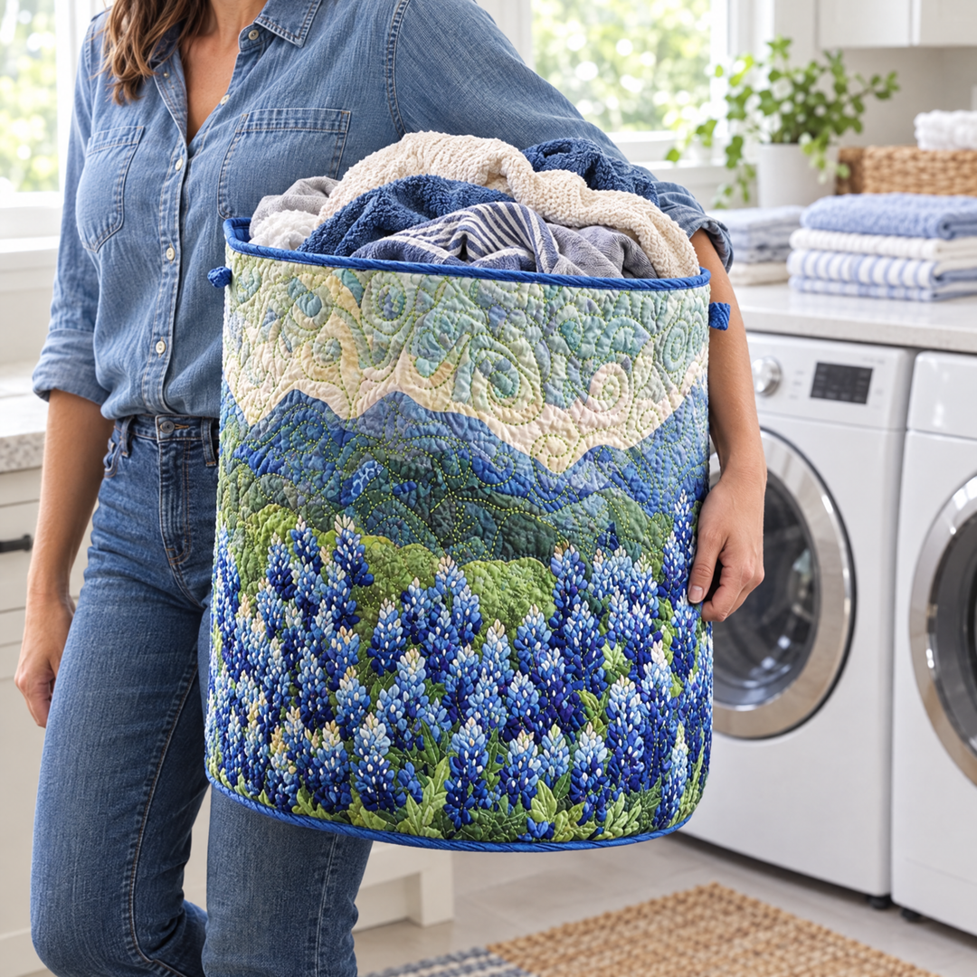 Texas Spring | Quilted Laundry Basket