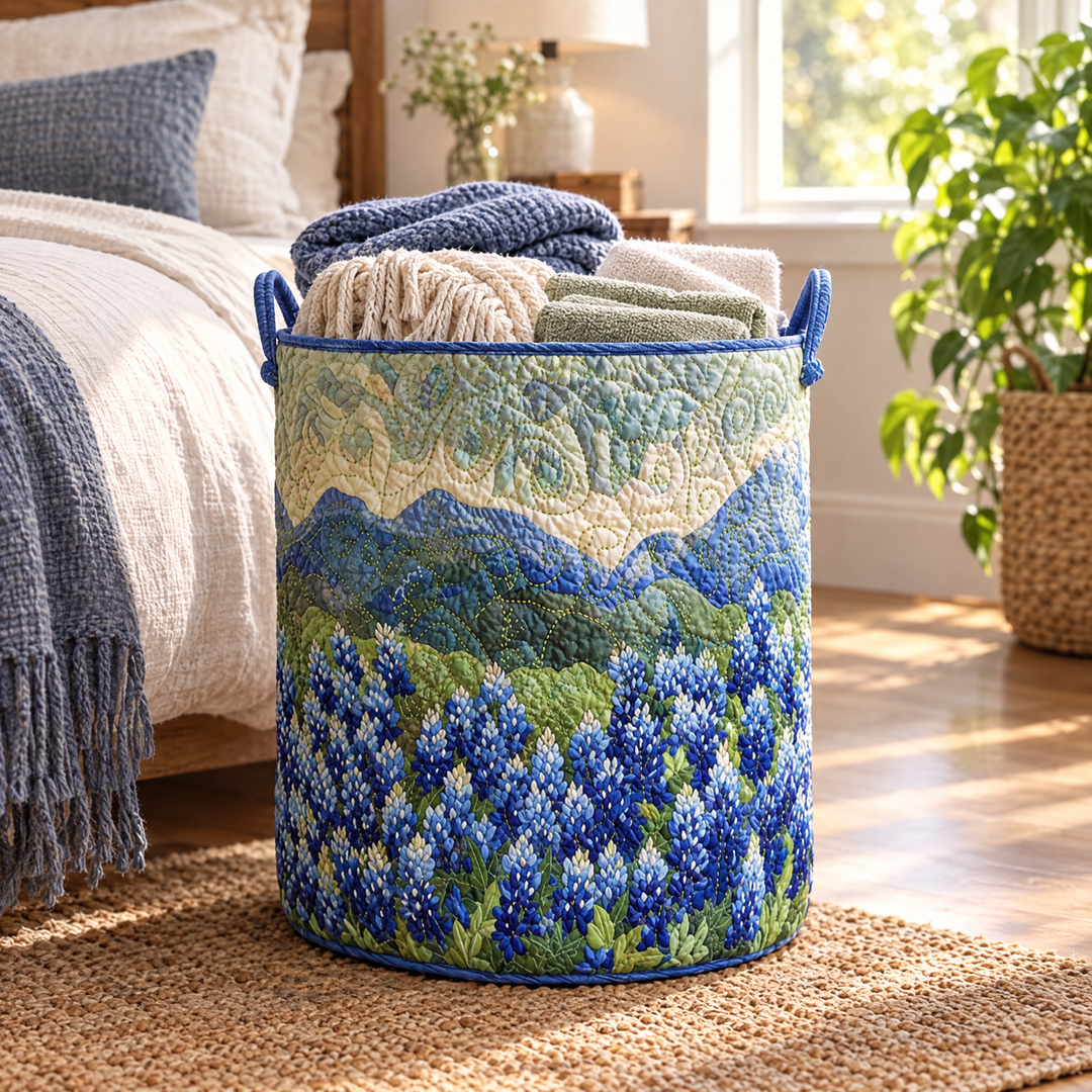 Texas Spring | Quilted Laundry Basket