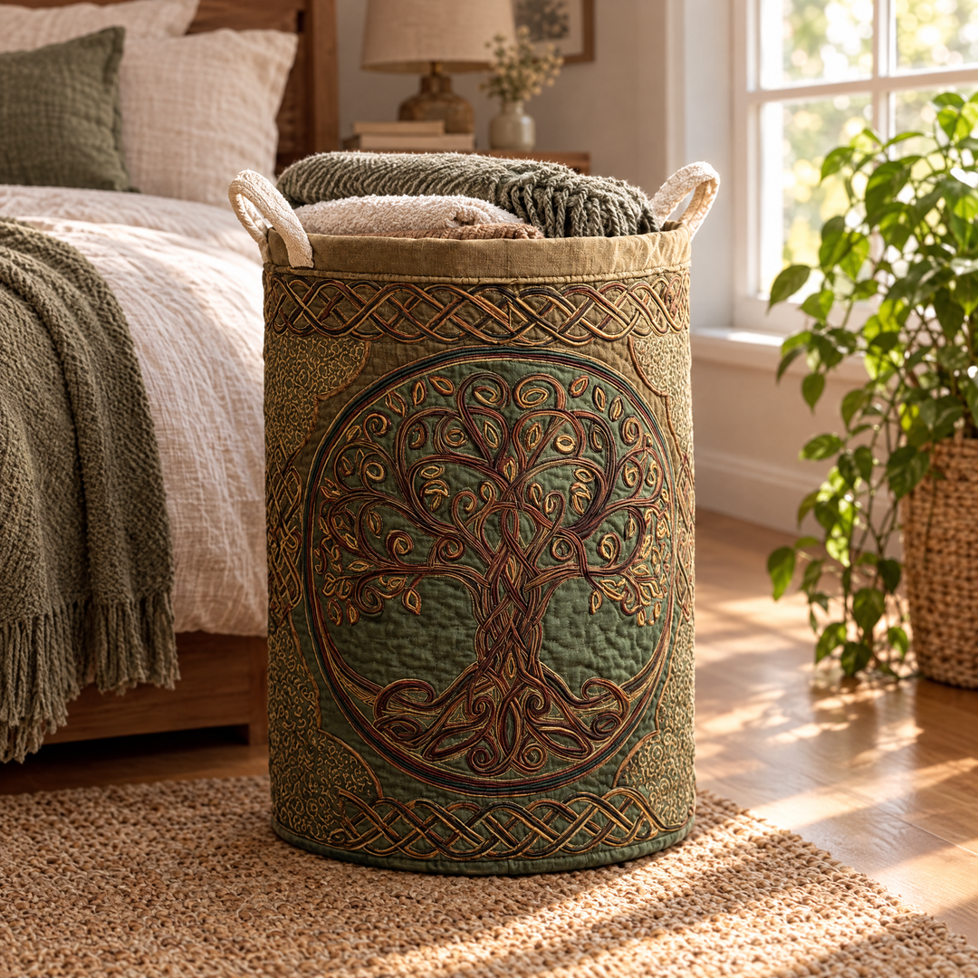 Golden Roots | Quilted Laundry Basket
