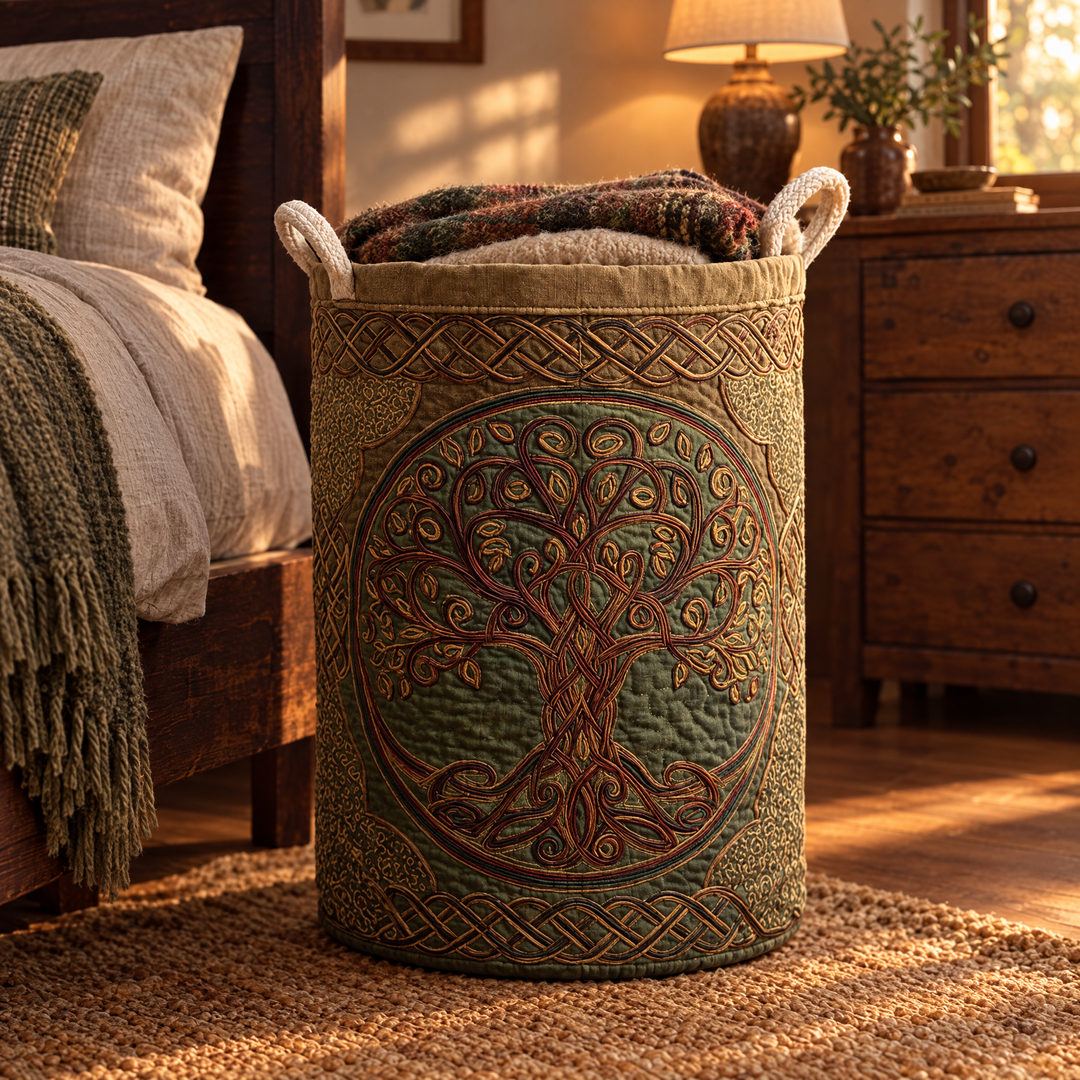 Golden Roots | Quilted Laundry Basket
