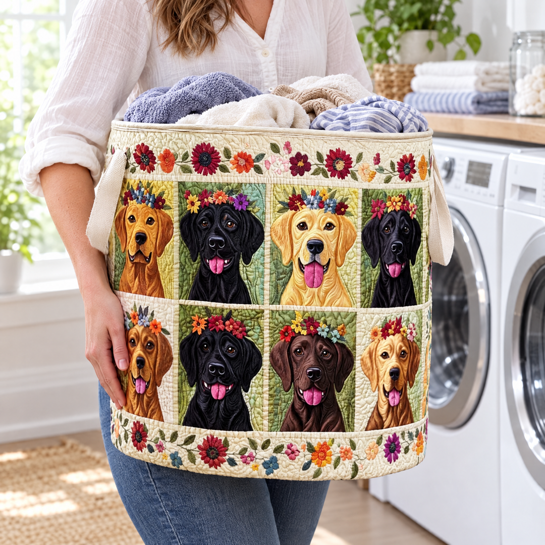 Labrador | Quilted Laundry Basket
