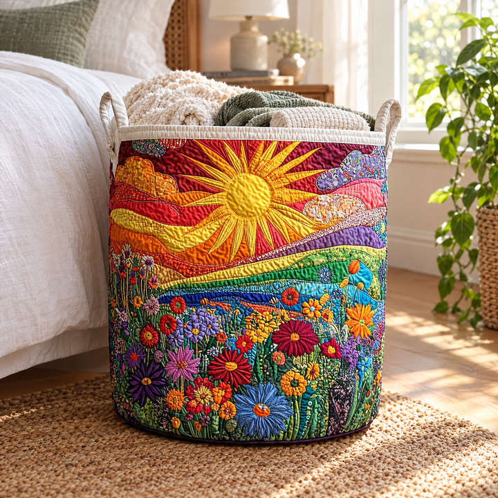 Sunny Indulgence | Quilted Laundry Basket