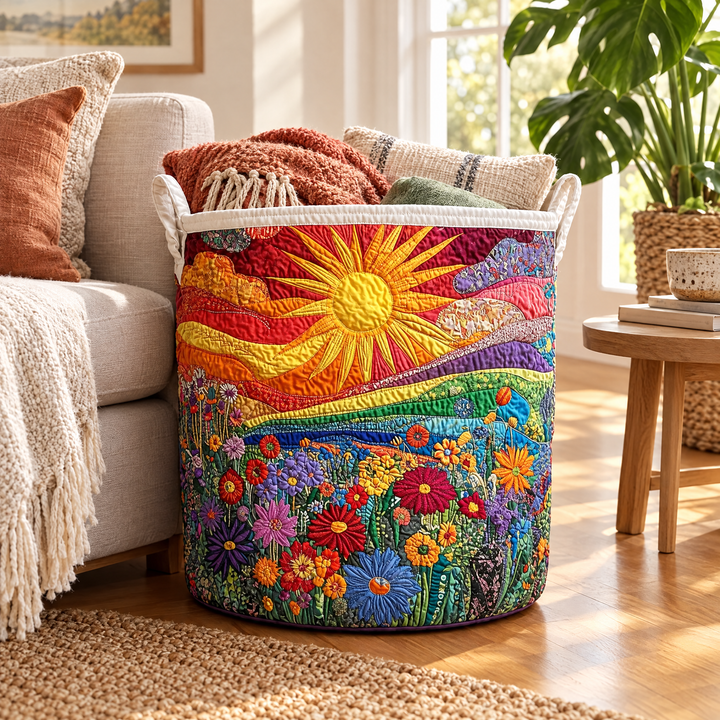 Sunny Indulgence | Quilted Laundry Basket