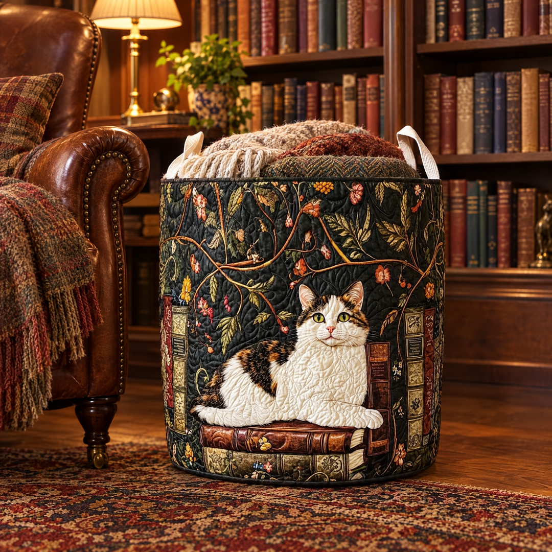 Mystical Cat | Quilted Laundry Basket
