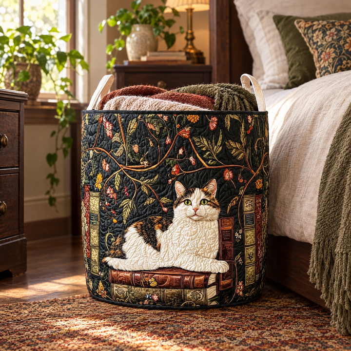 Mystical Cat | Quilted Laundry Basket