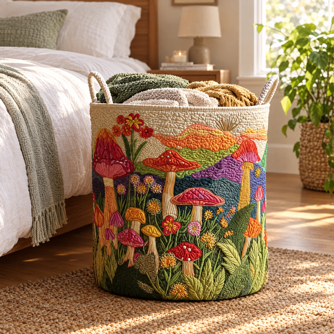 Garden at Dawn | Quilted Laundry Basket
