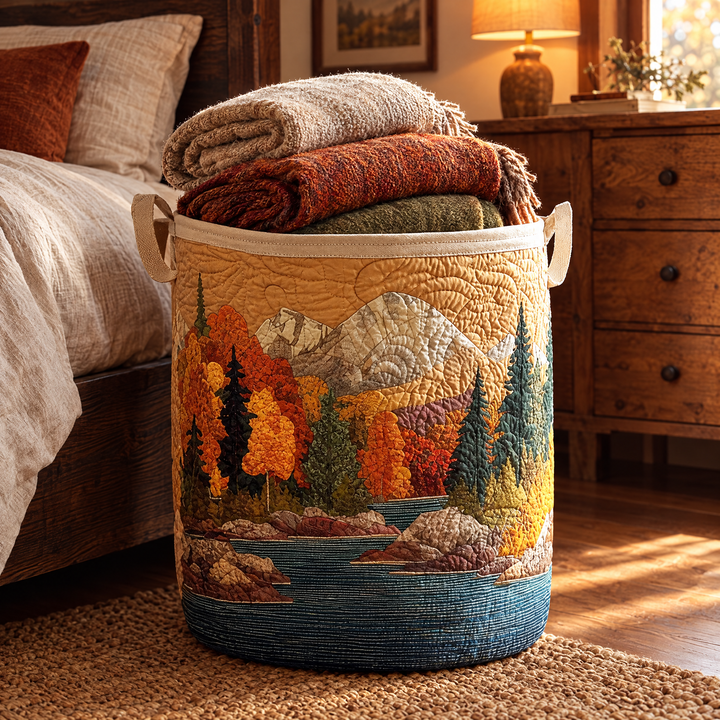 Autumn River | Quilted Laundry Basket