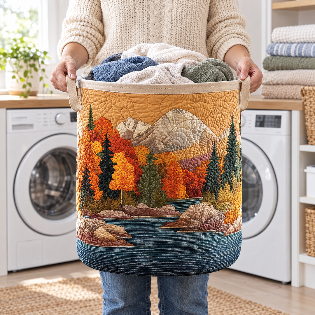 Autumn River | Quilted Laundry Basket