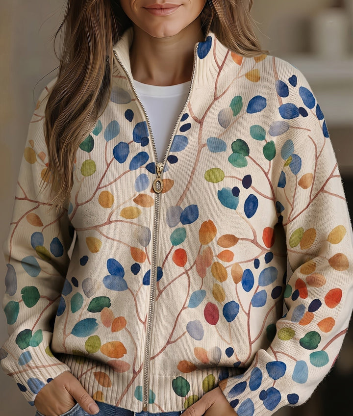 Dymphna | Watercolour Leaf Cardigan