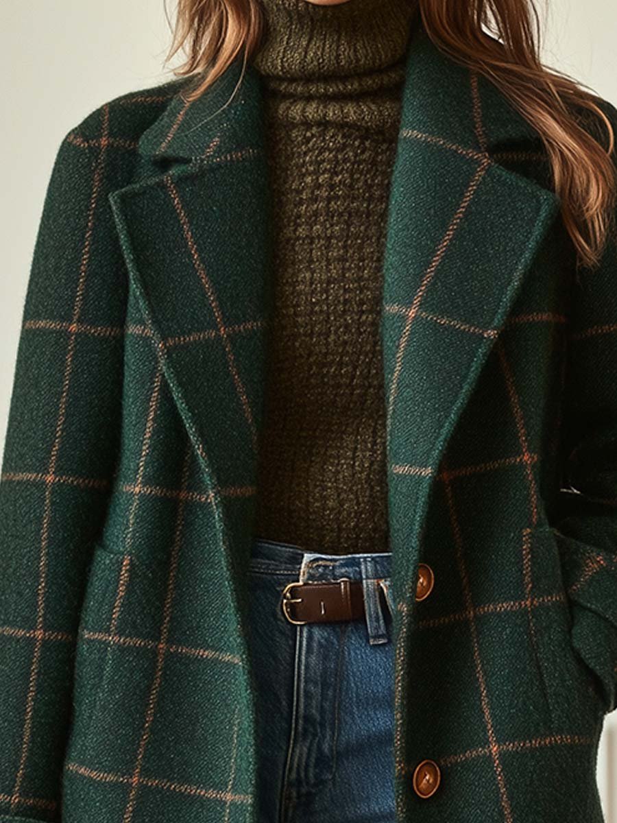 Aisling - Plaid Pattern Coat