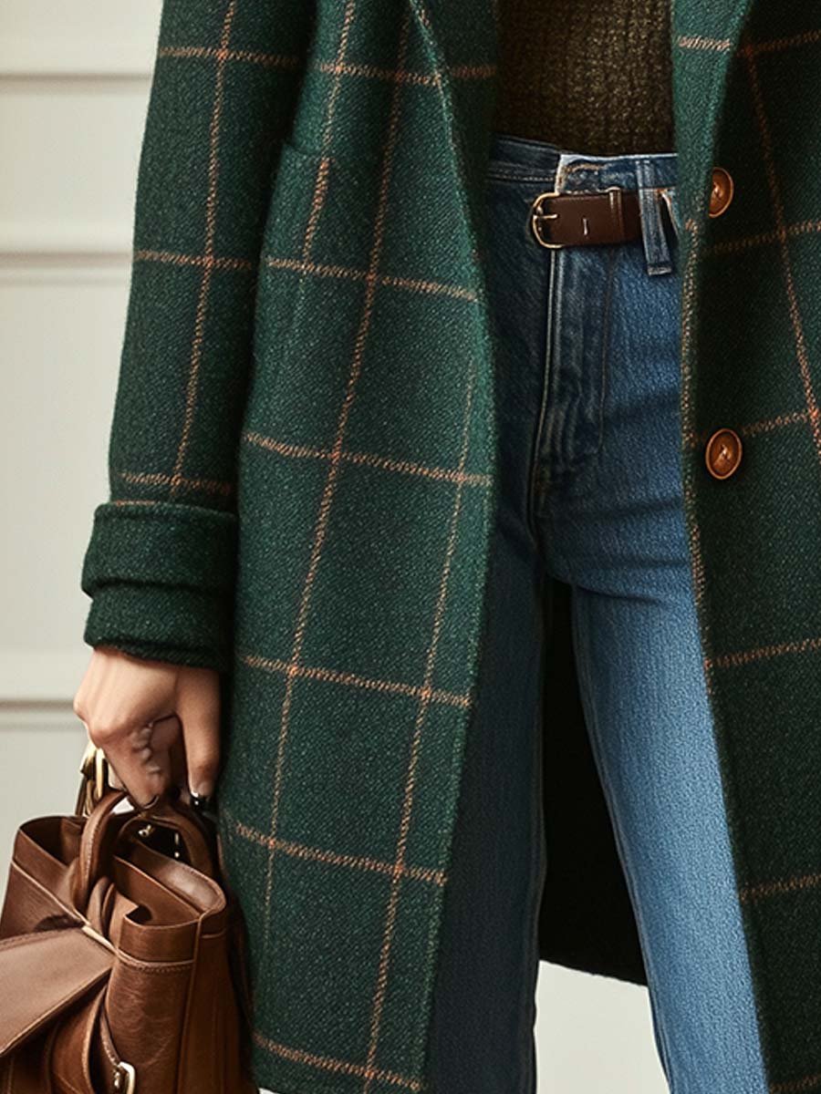 Aisling - Plaid Pattern Coat