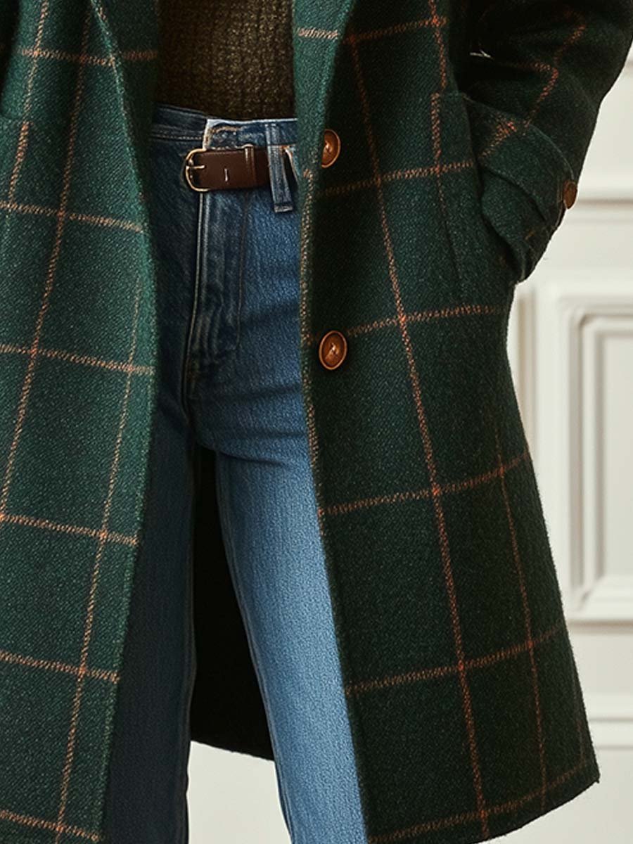 Aisling - Plaid Pattern Coat