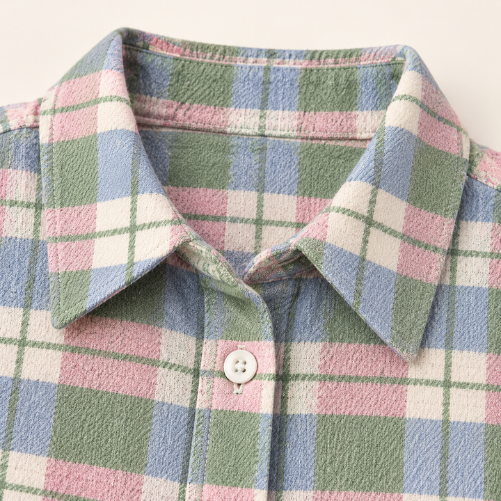 LENORA™ - CHECKED HOODIE BLOUSE IN FRESH PASTEL COLORS
