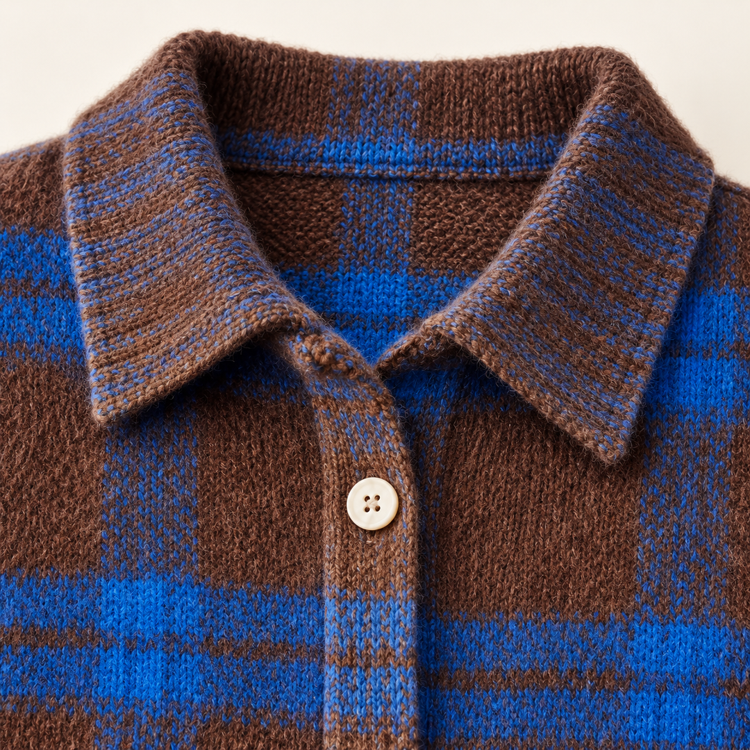 LIZZA™ - SOFT HOODIE BLOUSE WITH CHECK PATTERN