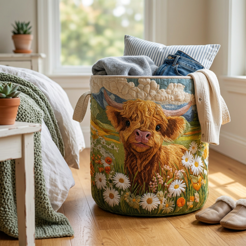 Blooming Highlands | Quilted Laundry Basket