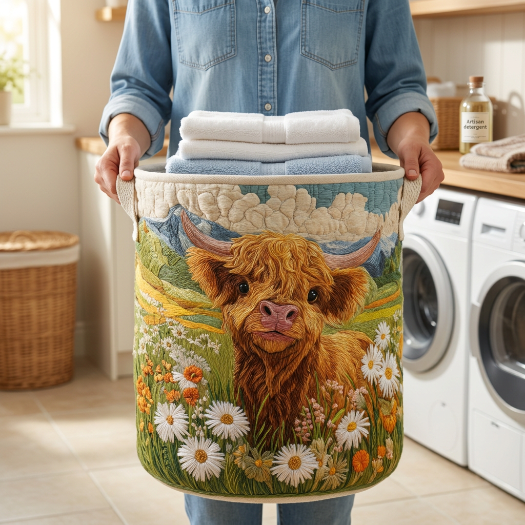 Blooming Highlands | Quilted Laundry Basket