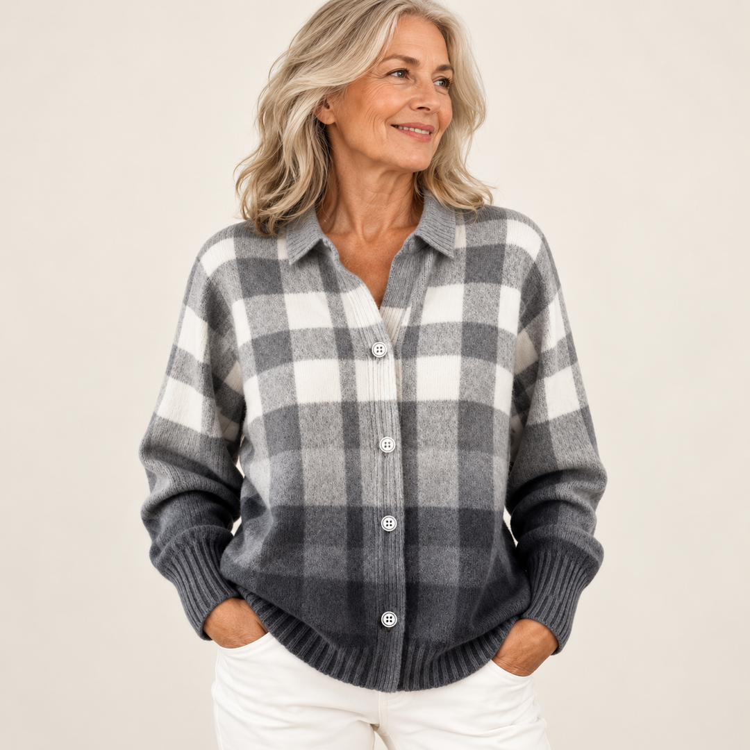 MARIELLE™ - CHECKED HOODIE BLOUSE