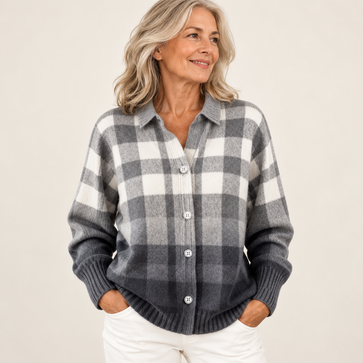 MARIELLE™ - CHECKED HOODIE BLOUSE