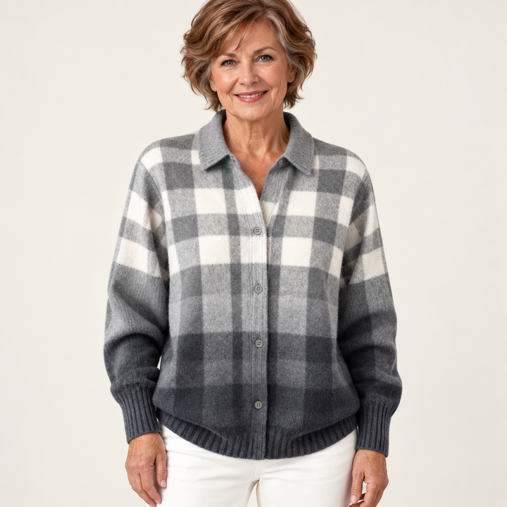 MARIELLE™ - CHECKED HOODIE BLOUSE