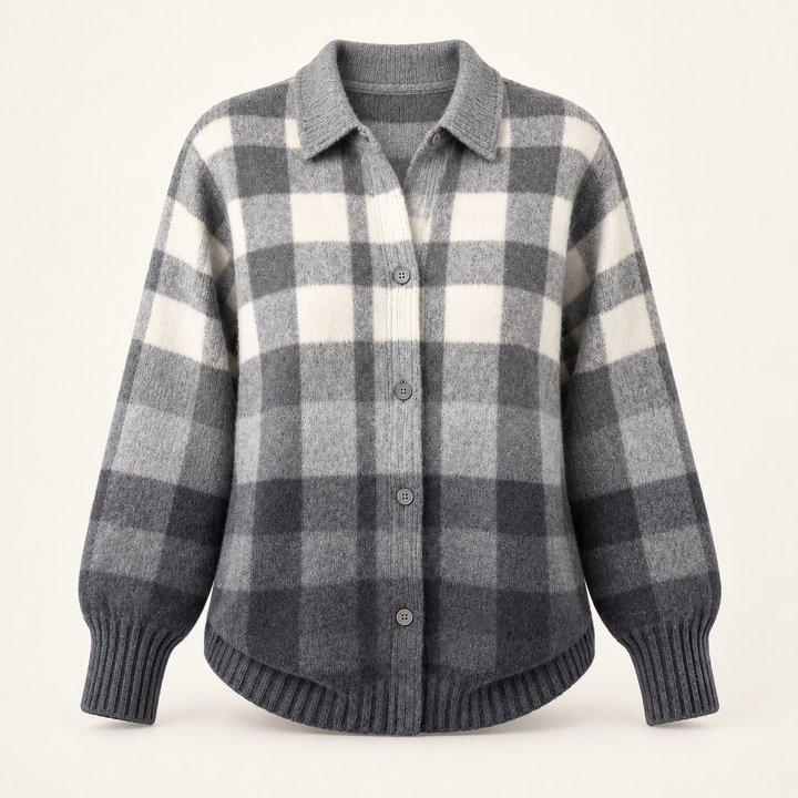 MARIELLE™ - CHECKED HOODIE BLOUSE