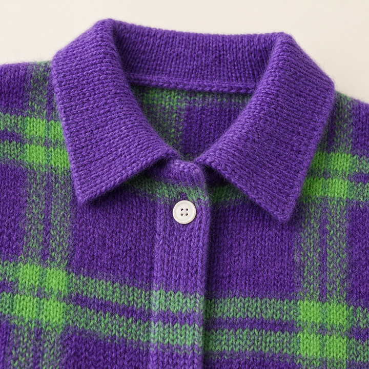 MARILOU™ - SOFT HOODIE BLOUSE WITH CHECK PATTERN