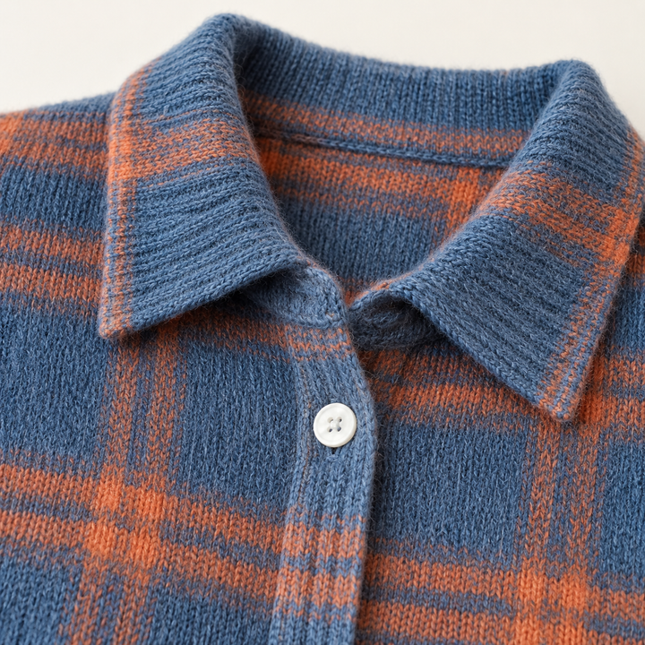 MIRELLA™ - SOFT HOODIE BLOUSE WITH CHECK PATTERN