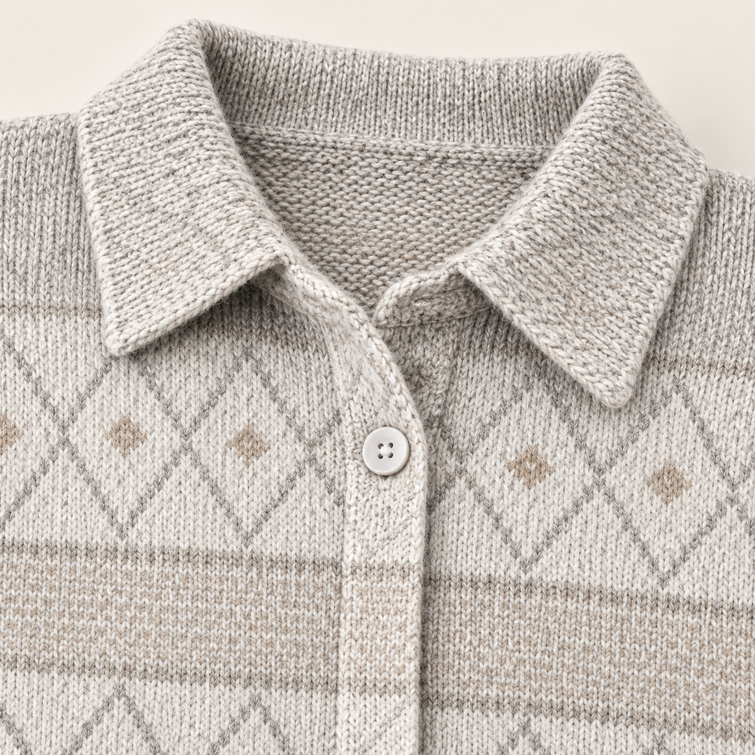 MONIRA™ - ELEGANT KNIT HOODIE BLOUSE WITH DIAMOND PATTERN