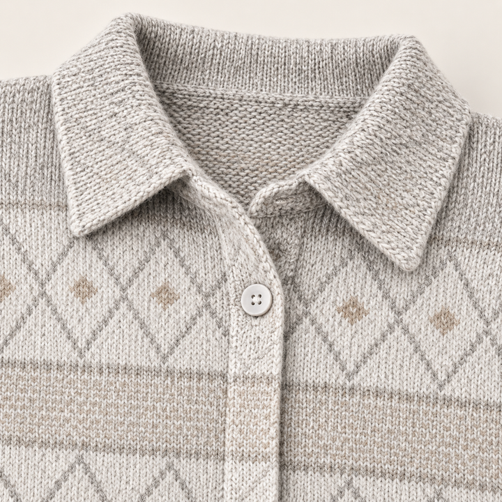 MONIRA™ - ELEGANT KNIT HOODIE BLOUSE WITH DIAMOND PATTERN