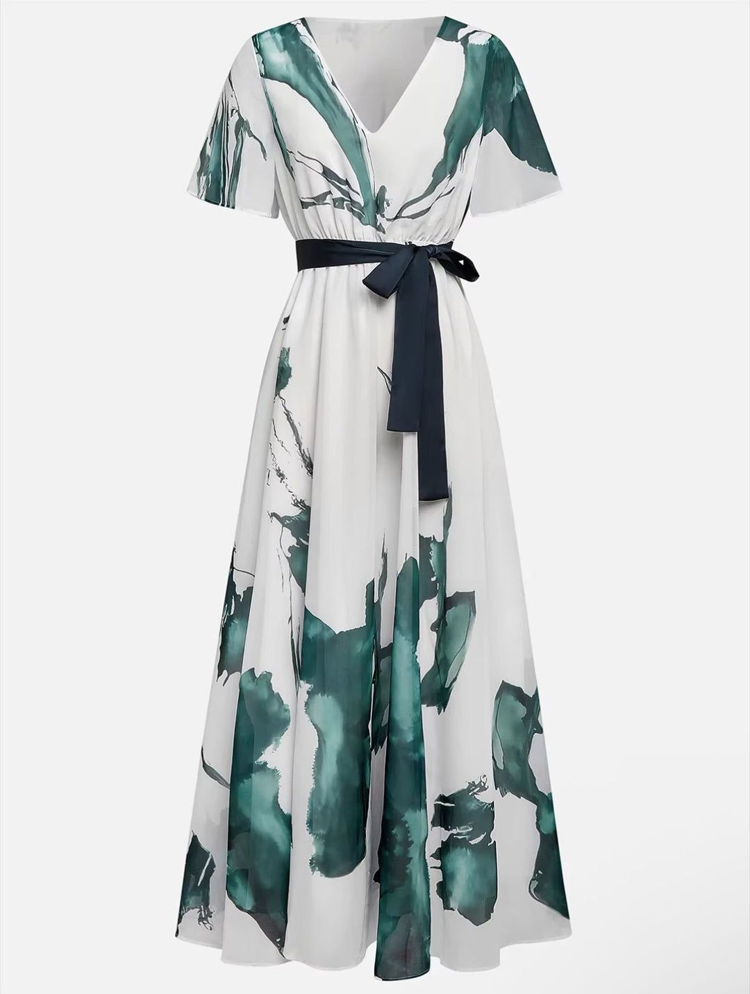 Éilis - Flowing Watercolor Maxi Dress